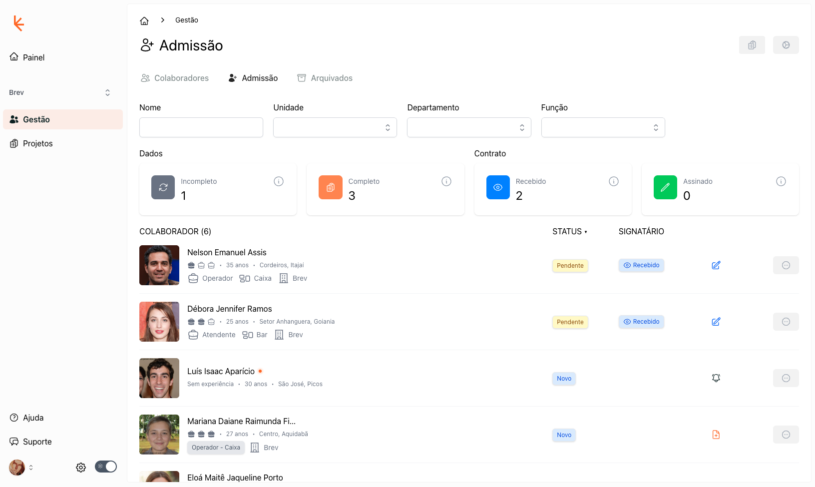Management screenshot